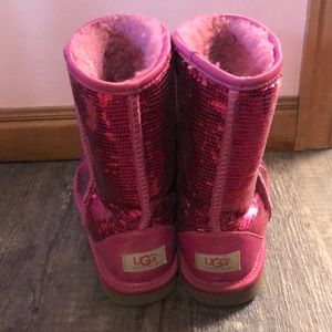 Ugg Sequin Hot Pink Classic Boots - Size 9